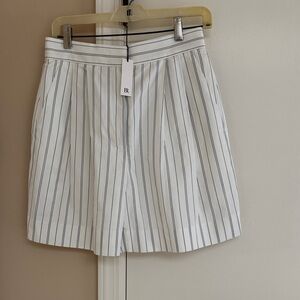 Banana Republic Ivory and Navy Striped Shorts